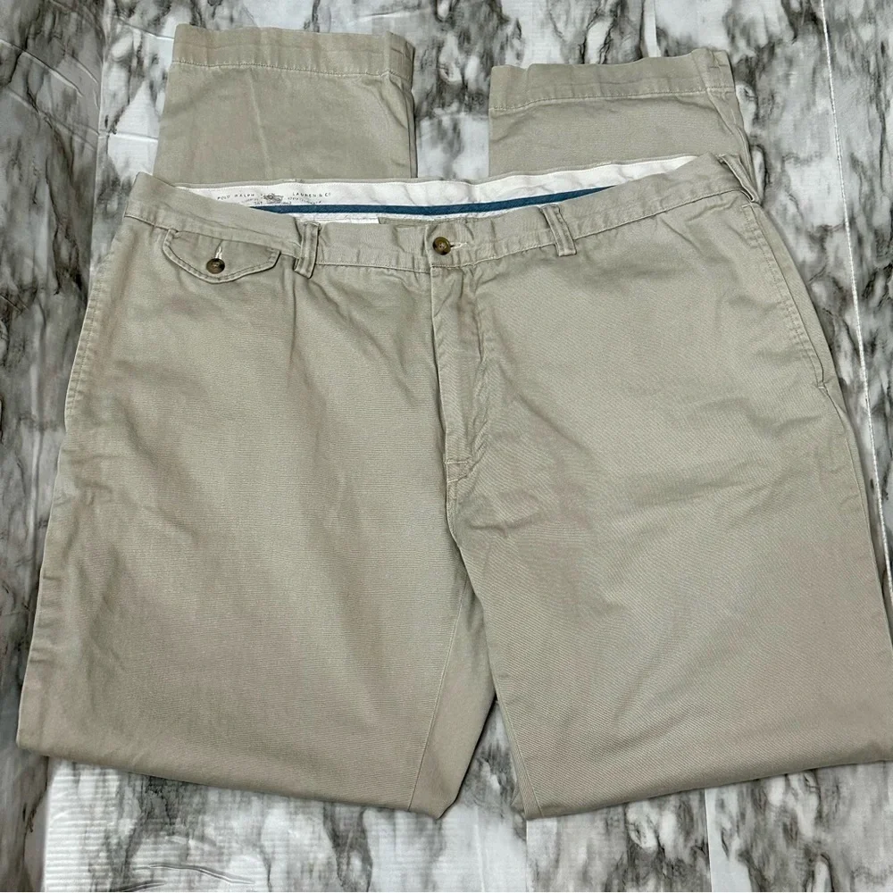 Polo by Ralph Lauren 38X34 Bedford Chino Khaki Pants HTF length Classic Normcore
